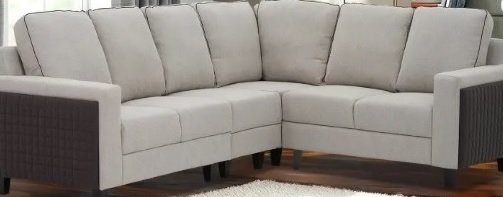 Elegant L-Shaped Fabric Sofa Set – Modern Design with Dual-Tone Finish.