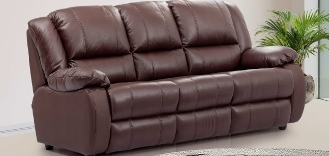 Premium 3-Seater Brown Leatherette Sofa.